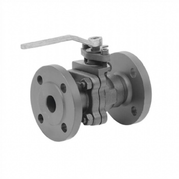 Two-pieces integral flange floating ball valve