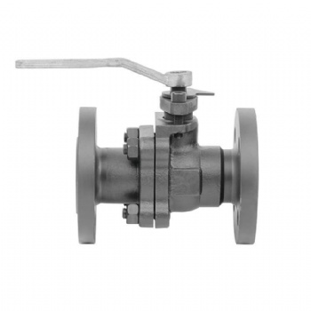 Two-pieces integral flange floating ball valve