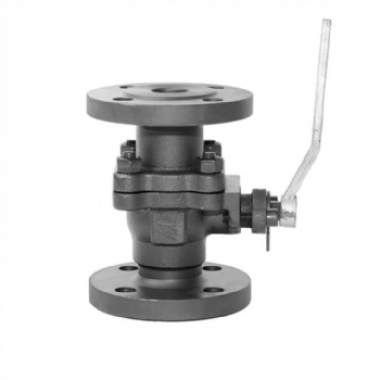 Two-pieces integral flange floating ball valve